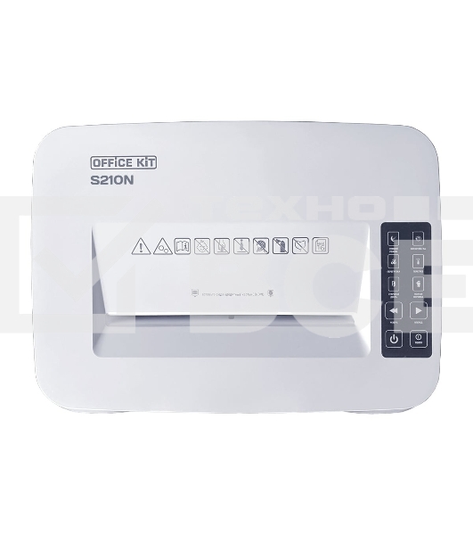Шредер Office Kit S210N 3,9x38 белый (секр.P-4) фрагменты 16лист. 35лтр. скрепки скобы пл.карты CD