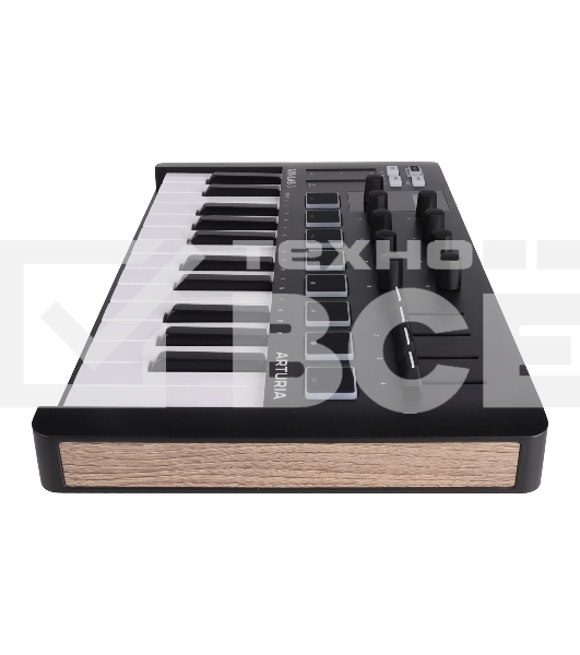 Клавиатура MIDI [231502] Arturia [MiniLAB 3 Black Edition] 25 клавиш, 8 энкодеров, 8 RGB пэдов, 8 фейдеров, дисплей, сенсорные регуляторы Pitch/Modulation, MIDI-выход, 1/4