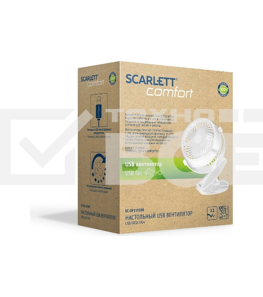 Вентиляторы настольные Scarlett SC-DF111S98 белый