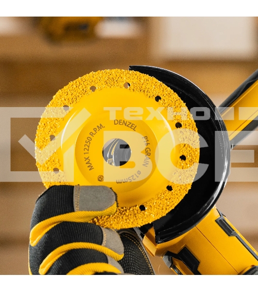 Чашка твердосплавная зачистная Denzel 125 мм, плоская, среднее зерно #16