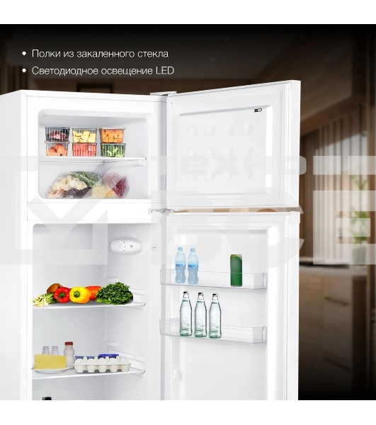 Холодильник Hyundai CT2551WT белый двухкамерный 166/40л морозилка сверху