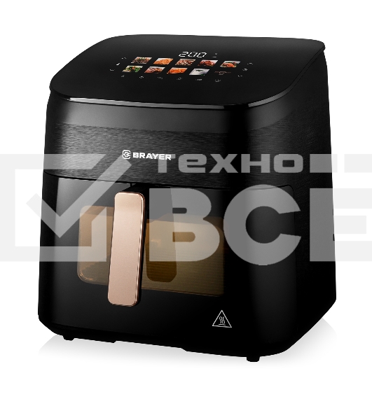 Аэрогриль Brayer BR2057 черный, 2200 Вт, 8.5 л, сенсор, 10 программ