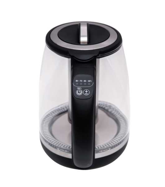 Электрочайник Centek CT-0017 черный, 2 л, 2200 Вт, скрытый нагревательный элемент, поддержание температуры