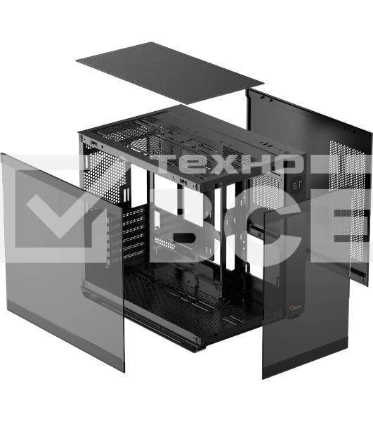 Корпус  Ocypus Iota C70 BK ARGB ATX / win / black / 6 ARGB fans / no PSU / Tempered Glass