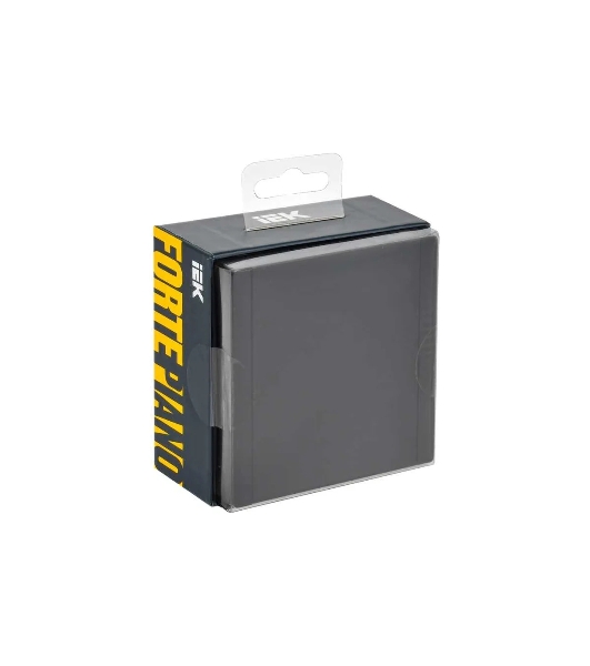 Розетка IEK FORTE&PIANO FP119 с заземлением с защитными шторками и крышкой безвинтовое крепление 16А IP44 черный