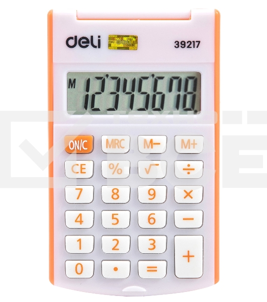 Калькулятор карманный Deli E39217/OR оранжевый 8-разр.