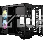 Компьютерный корпус без блока питания Case Corsair iCUE LINK 2500X RGb, Midi-Tower, TG, 2x120мм RGb, 2xUSB-A 3.2, 1xUSB 3.2 Type-C, mATX, mITX черный, фото3