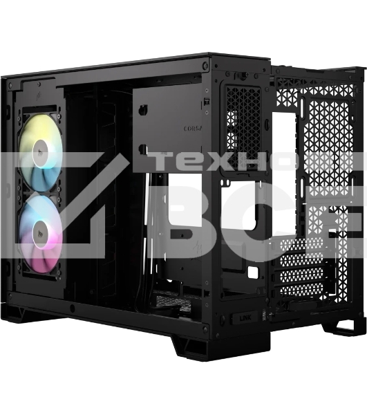 Компьютерный корпус без блока питания Case Corsair iCUE LINK 2500X RGb, Midi-Tower, TG, 2x120мм RGb, 2xUSB-A 3.2, 1xUSB 3.2 Type-C, mATX, mITX черный
