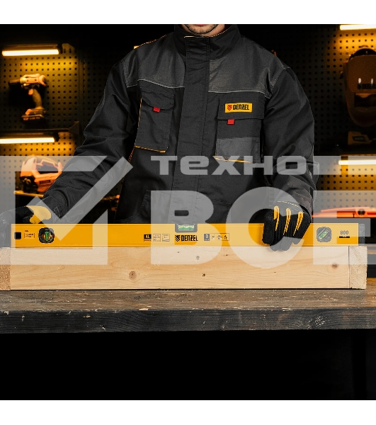 Уровень алюминиевый Denzel 33692 магнит., фрезерованный, 3 глазка (1 зеркал.), 0,5 мм/м, 800 мм