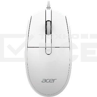 Мышь проводная Acer OMW401 белый, 2000 dpi, USB, кнопки - 4