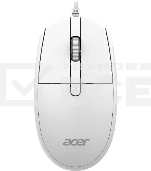Мышь проводная Acer OMW401 белый, 2000 dpi, USB, кнопки - 4