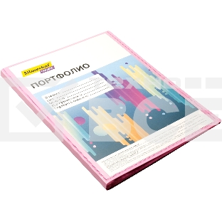 Папка-портфолио с 40 прозрачными вкладками Silwerhof Create SCR-P40PIN A4, пластик, 0.7мм, карман на лицевой стороне, розовый
