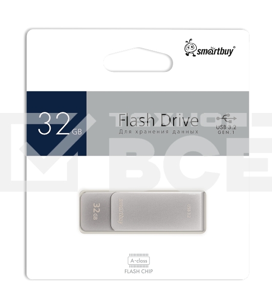 Флешка USB 3.0/3.2 32Gb SmartBuy M1 Metal Grey
