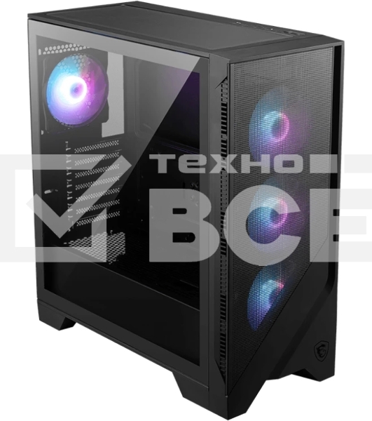 Компьютерный корпус без блока питания Case MSI MAG FORGE 321R AIRFLOW, Midi-Tower, TG, 4x120мм ARGB, 2xUSB 3.2, 1xUSB 3.2 Type-C, ATX, mATX, mITX черный