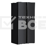 Холодильник Hyundai CS4505F черная сталь двухкамерный Side by Side 271/165л морозилка сбоку, фото 1