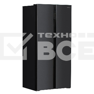 Холодильник Hyundai CS4505F черная сталь двухкамерный Side by Side 271/165л морозилка сбоку