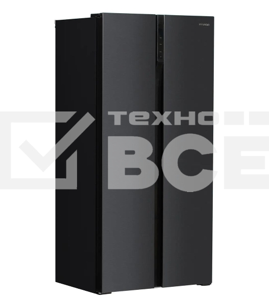 Холодильник Hyundai CS4505F черная сталь двухкамерный Side by Side 271/165л морозилка сбоку