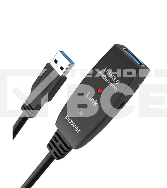 Кабель-адаптер USB3.0-repeater Aopen, удлинительный активный <Am-->Af> 10м