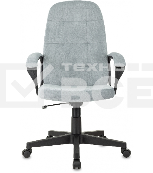 Кресло руководителя Бюрократ CH 002 Fabric серо-голубой Light-28 крестов. пластик