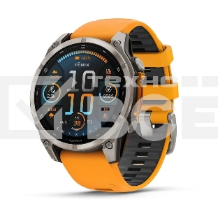 Смарт-часы Garmin Fenix 8 AMOLED Sapphire титановый серый, оранжевый 47мм