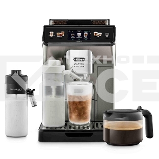Кофемашина автоматическая DeLonghi ECAM450.86.T черный/серебристый, исп. кофе- зерновой/молотый, 1.8 л, 1450 Вт. 19 Бар.