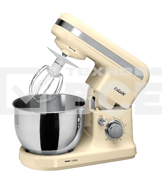 Миксер планетарный BBK KBM1401 бежевый, 1500 Вт, 4 л