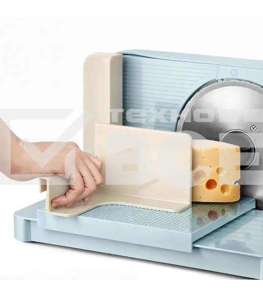 Ломтерезка Kitfort КТ-6268 150Вт (нарезка до 15мм) голубой/белый