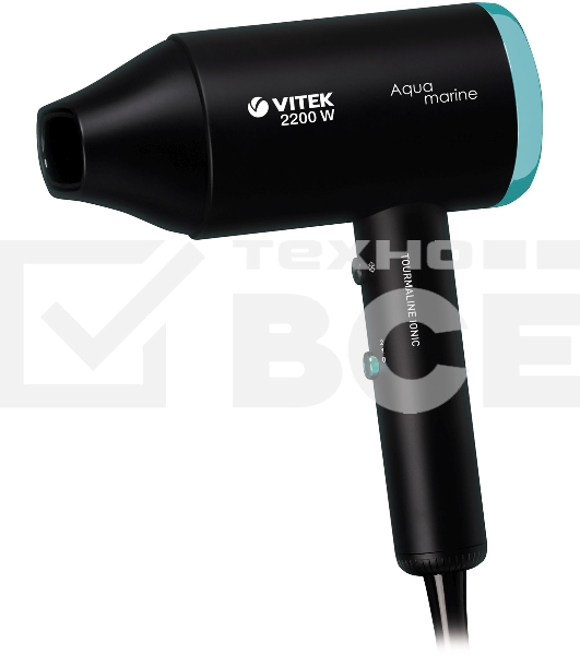 Фен Vitek VT-1324 2200Вт черный/зеленый