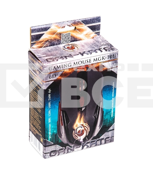 Мышь проводная Dialog Gan-Kata MGK-10U черный, 2400 dpi, USB, кнопки - 6