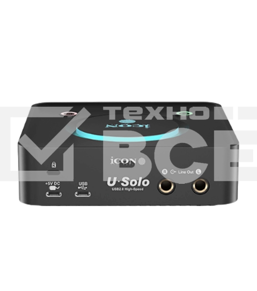 Аудиоинтерфейс USB Icon USolo АЦП/ЦАП 24 бит/192 кГц, 20-20000 Гц, 108 дБ, S/N: -108 дБ, THD+N: -91 дБ, Combo XLR/TRS микр. вход / 2x1/4