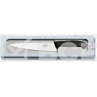 Нож кухонный Victorinox Swiss Classic (6.8003.19G) стальной разделочный лезв.190мм прямая заточка черный подар.коробка