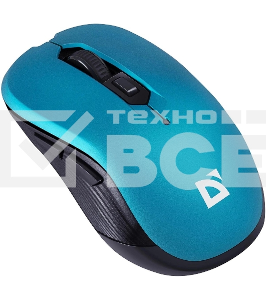 Мышь беспроводная Defender Gassa MM-105 бирюзовый, 1600 dpi, радиоканал, USB, кнопки - 6