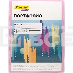 Папка-портфолио с 40 прозрачными вкладками Silwerhof Create SCR-P40PIN A4, пластик, 0.7мм, карман на лицевой стороне, розовый, фото3