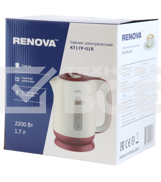 Чайник электрический Renova KT17P-01R Пластик