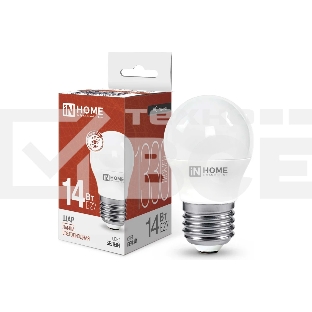 Лампа светодиодная LED-ШАР-VC 14Вт 230В E27 4000К 1330лм IN HOME 4690612047829