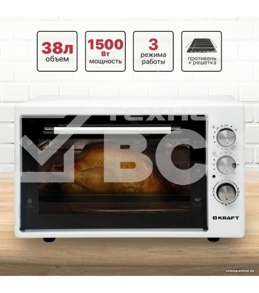 Мини-печь Kraft KF-MO 3800 W белая