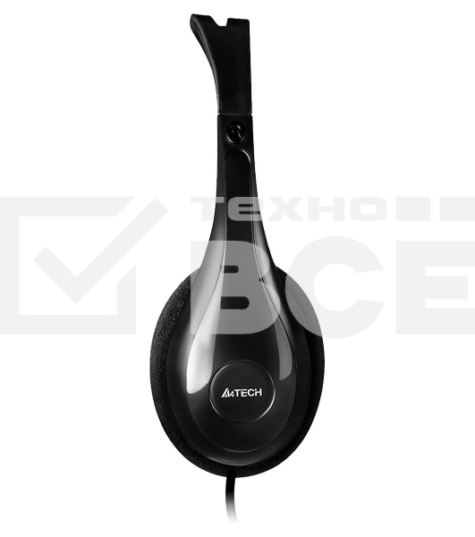 Гарнитура проводная с микрофоном A4Tech HU-9 черный 1.8м накладные USB оголовье черный