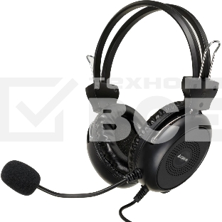 Гарнитура проводная с микрофоном A4Tech HU-30 черный 2м накладные USB оголовье