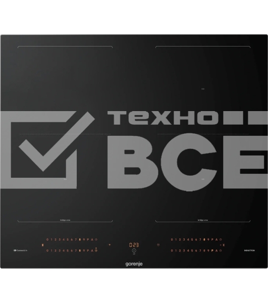 Варочная панель Gorenje, индукционная, 60 см, 4 конфорки, сенсорное управление, таймер, объединение конфорок Bridge Zone, автораспознавание посуды, PowerBoost, растапливание SoftMelt, сенсоры Iqgrill/iqfry/iqpro, защита от детей, черный