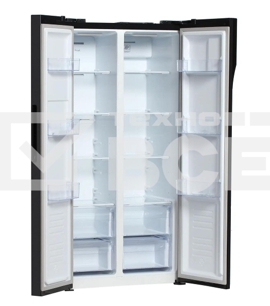 Холодильник Hyundai CS4505F черная сталь двухкамерный Side by Side 271/165л морозилка сбоку