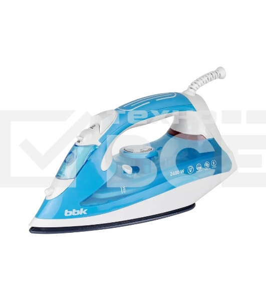 Утюг BBK ISE-2400 бирюзовый/белый, 2400 Вт, 35 г/мин, 140 г/мин, 280 мл