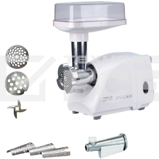 Мясорубка электрическая Аксион М14.04 белый, 600 Вт, 0.5 кг/мин, защита от перегрузки, насадки - 4