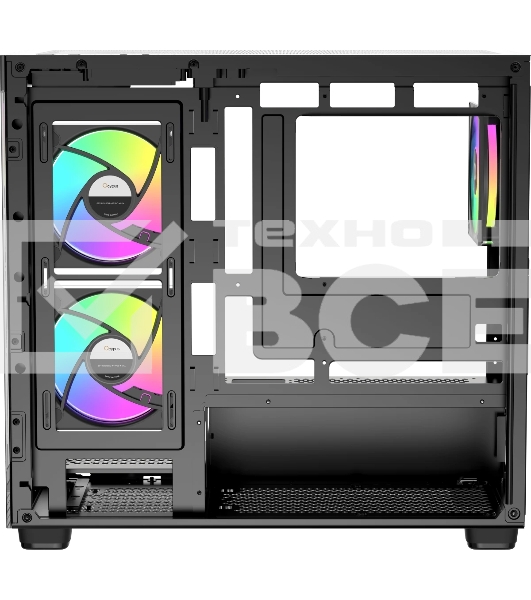 Корпус Ocypus Gamma C52 BK ARGB, Mini-Tower, чёрный, 3 x 120 мм