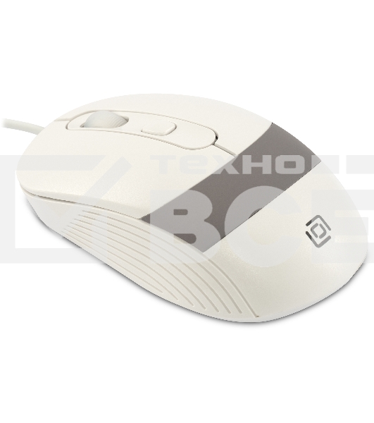 Мышь проводная Oklick 310M белый/серый, 2400 dpi, USB, кнопки - 4