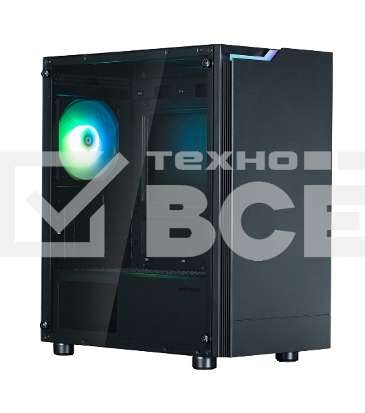 Компьютерный корпус ZALMAN T4 PLUS, MATX, BLACK, WINDOW, 1 x Combo (3.5'' or 2.5''), 1x3.5'', 2x2.5