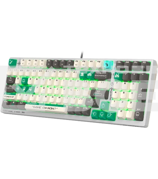 Клавиатура A4Tech Bloody S98 Pixels Green проводная USB белый/бежевый