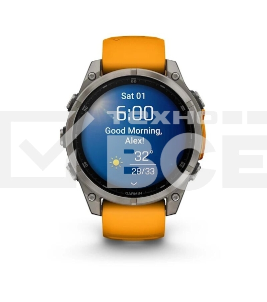 Смарт-часы Garmin Fenix 8 AMOLED Sapphire титановый серый, оранжевый 47мм