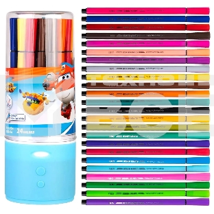 Фломастеры Deli EC150-24 Super Wings 24цв. пластиковая туба