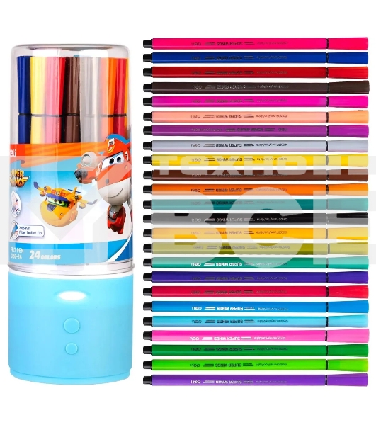 Фломастеры Deli EC150-24 Super Wings 24цв. пластиковая туба