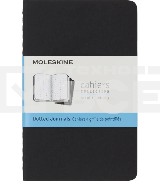 Блокнот Moleskine CAHIER JOURNAL QP314 Pocket 90x140мм обложка картон 64стр. пунктир черный (3шт)